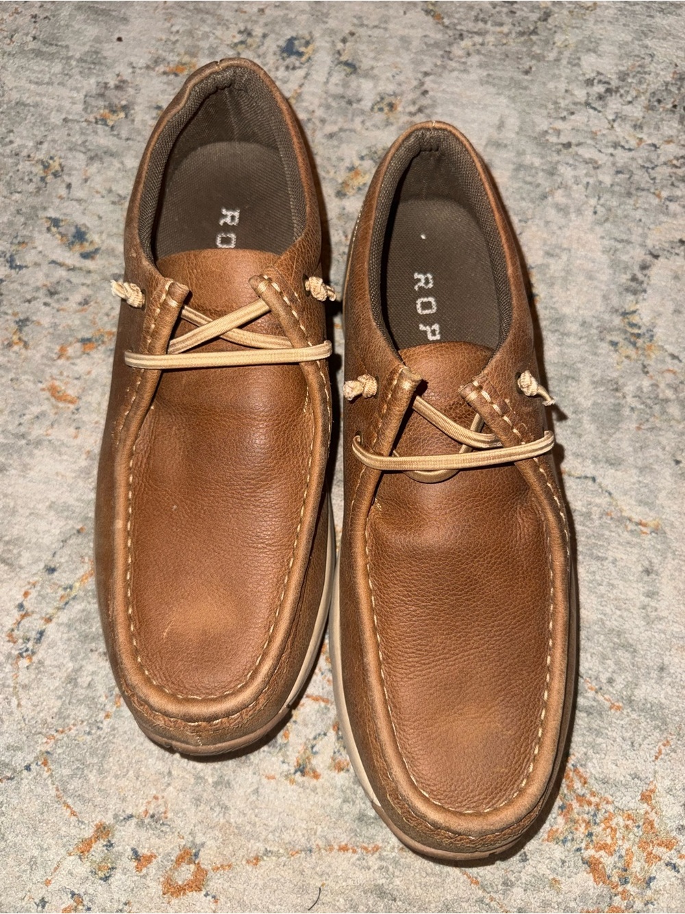 ROPER Men's Casual Brown Leather Moc Toe Boat Shoes Size 11D